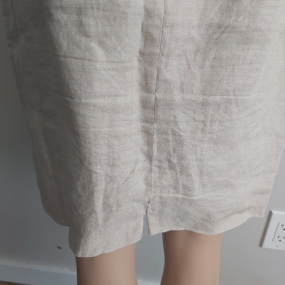 Pavlova oatmeal beige italian linen pencil skirt midi - Picture 8 of 12